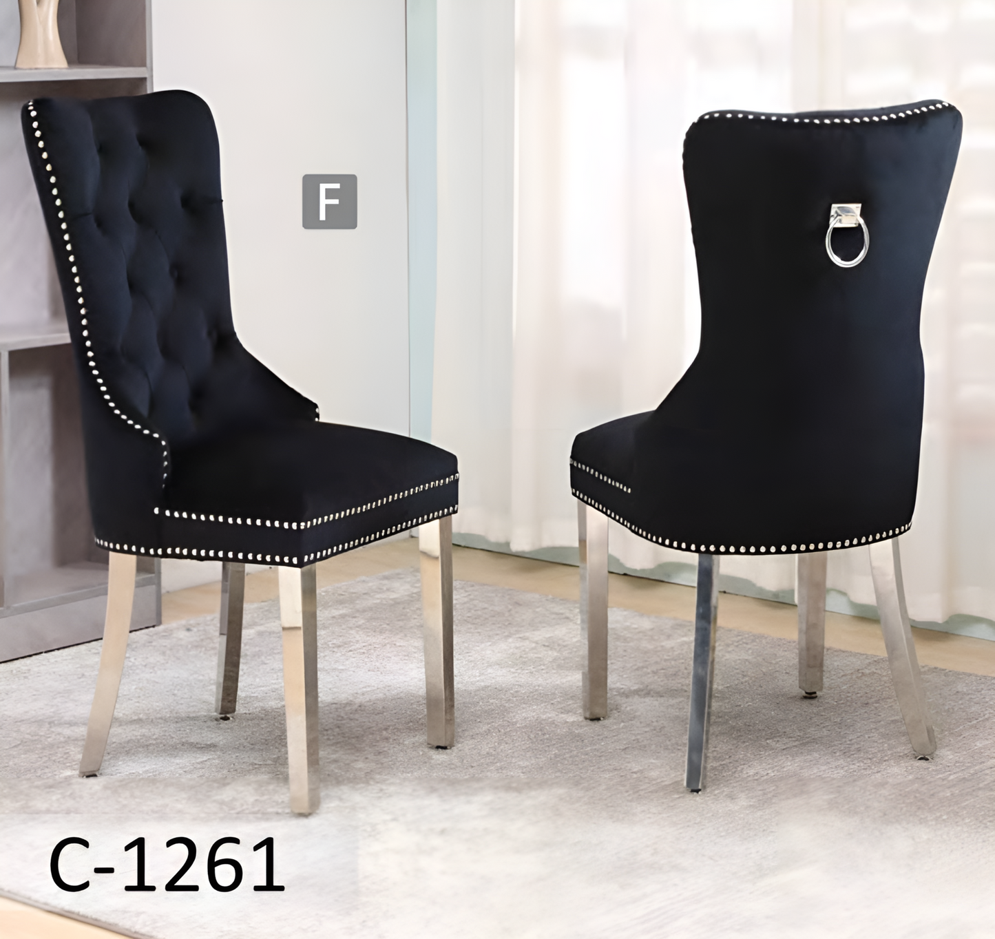 Chaise de salle à manger en velours – C-1260