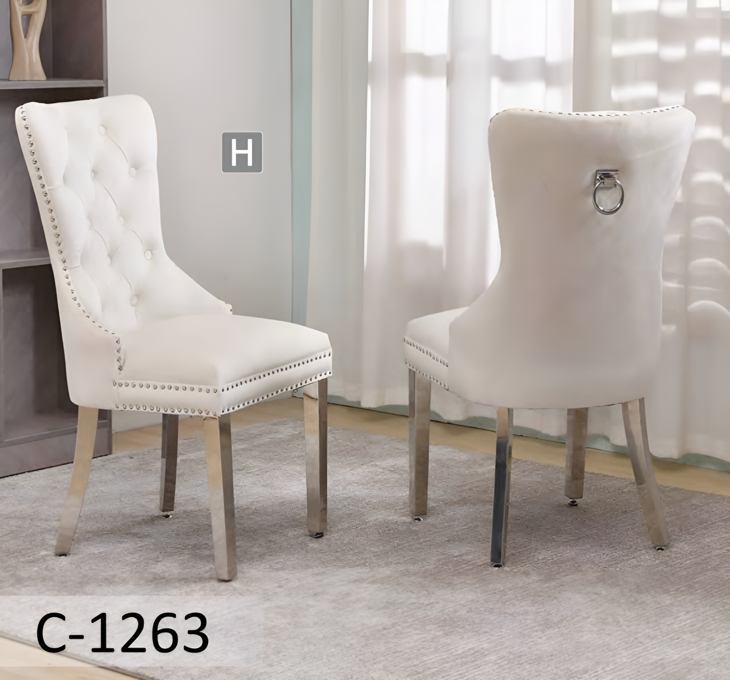Chaise de salle à manger en velours – C-1260