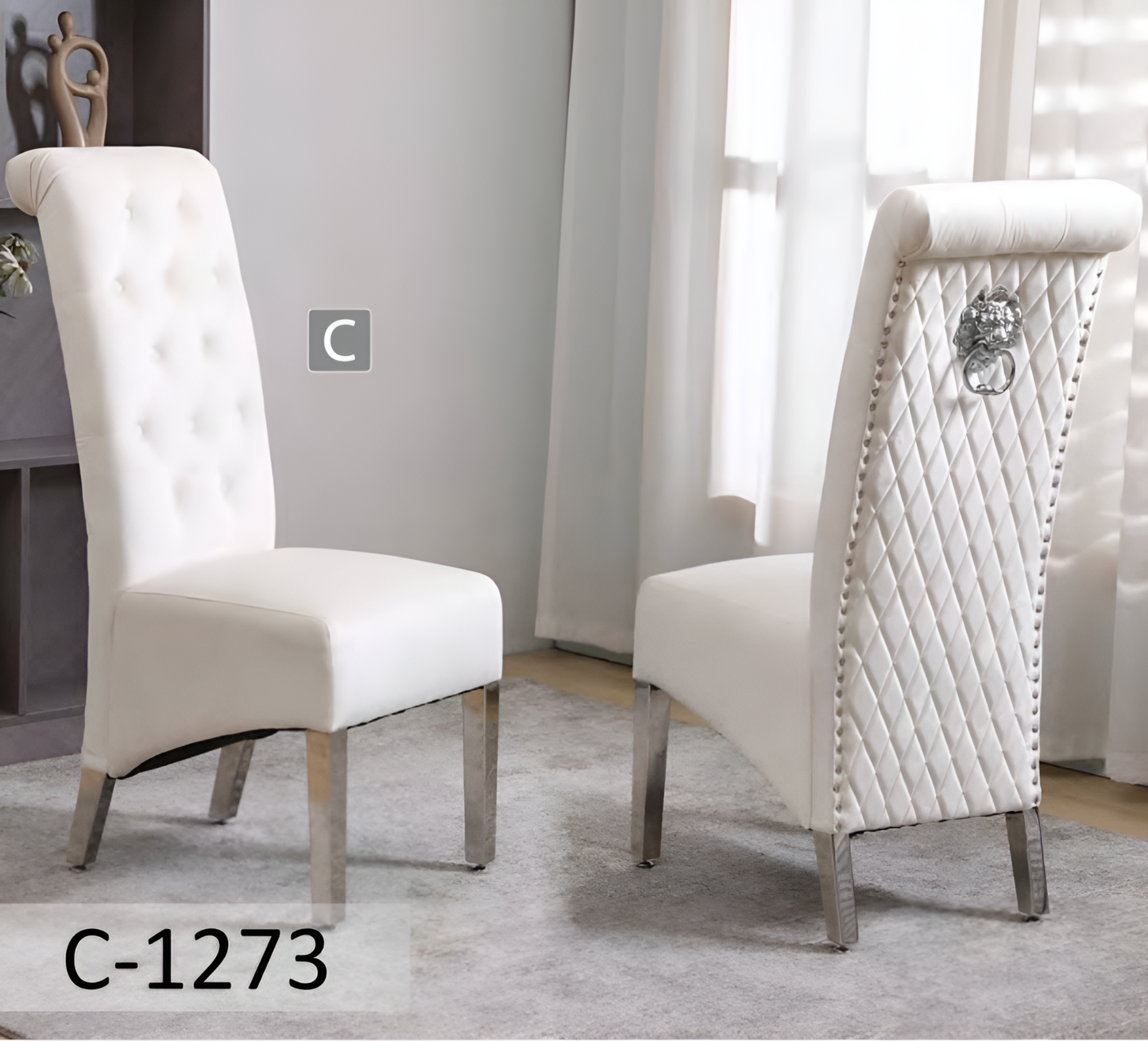 Chaise de salle à manger en velours – C-1270