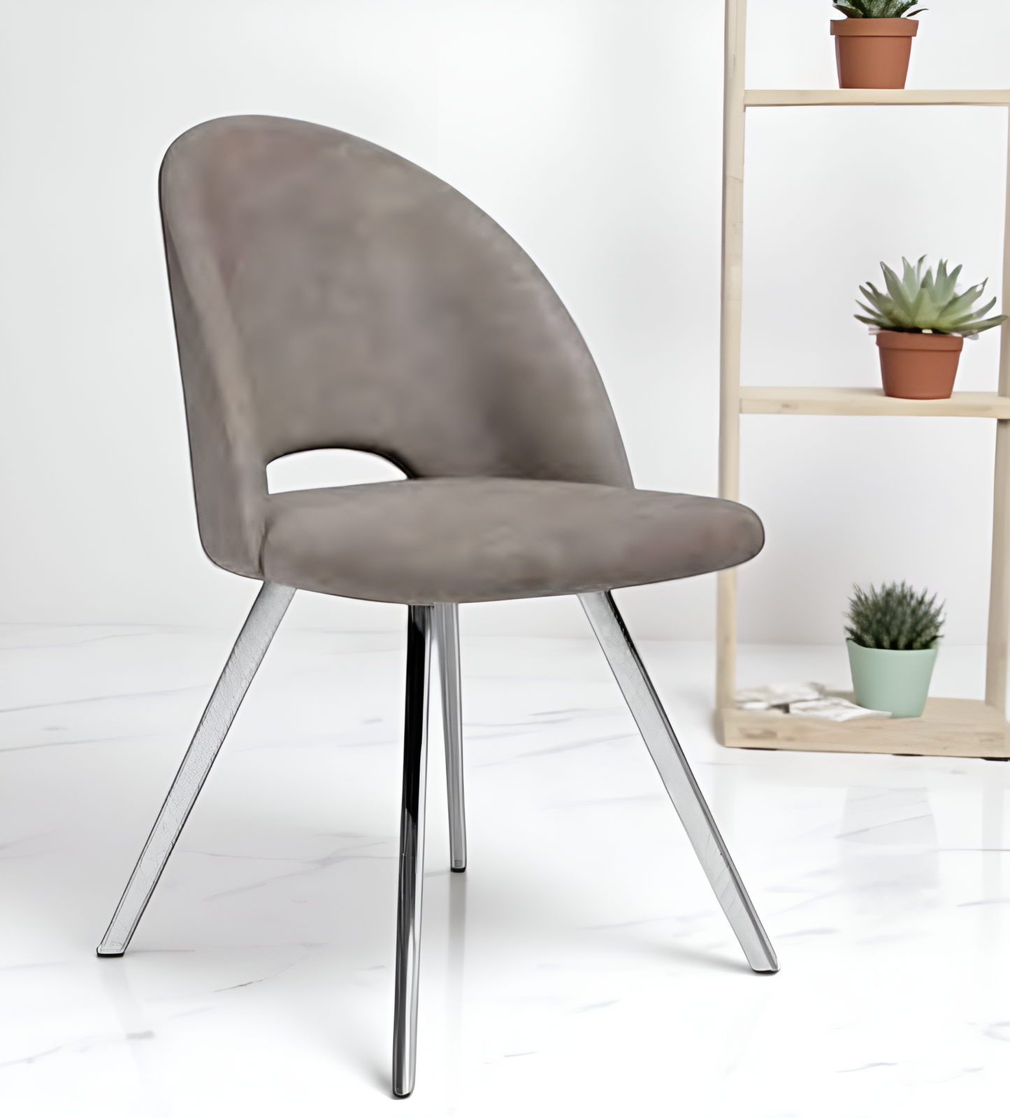 Chaise en PU gris – C-1541