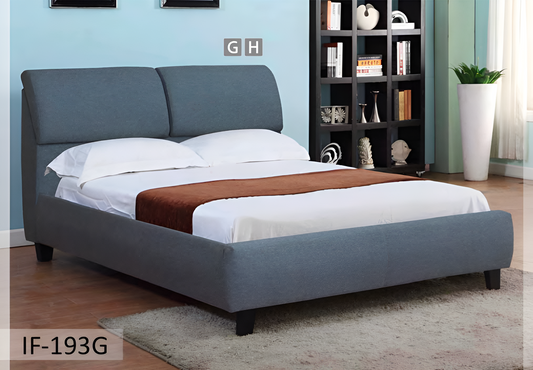 Fabric Bed with Large Storage Behind the Headrests – IF-193-G
