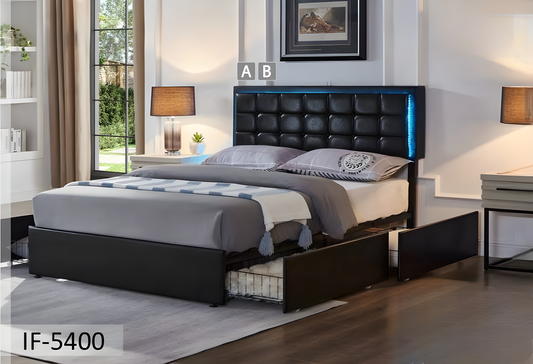 Contemporary Soft IF-5400 Bed (Black & White)
