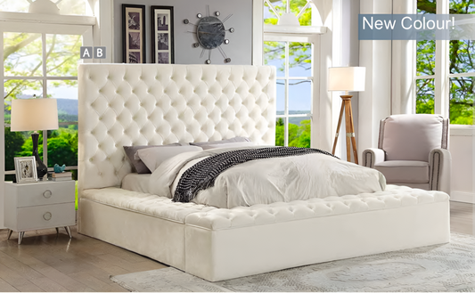 Velvet Fabric Storage Bed IF-5792