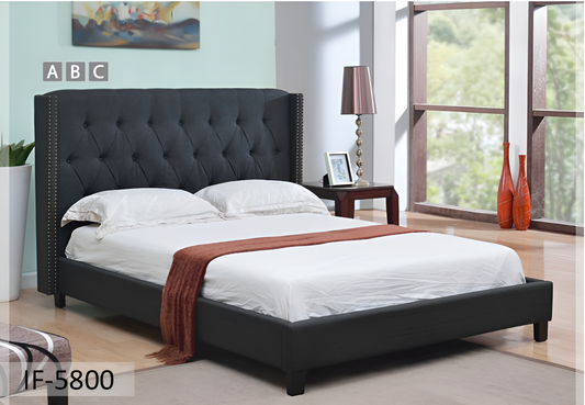 Fabric Bed with Nailhead Trim – IF-5800