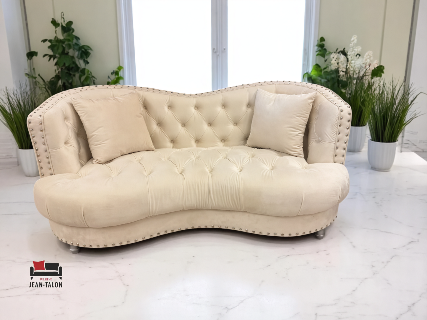 Collection de canapés capitonnés en velours ModenaCurve™ 3 pièces – 6248