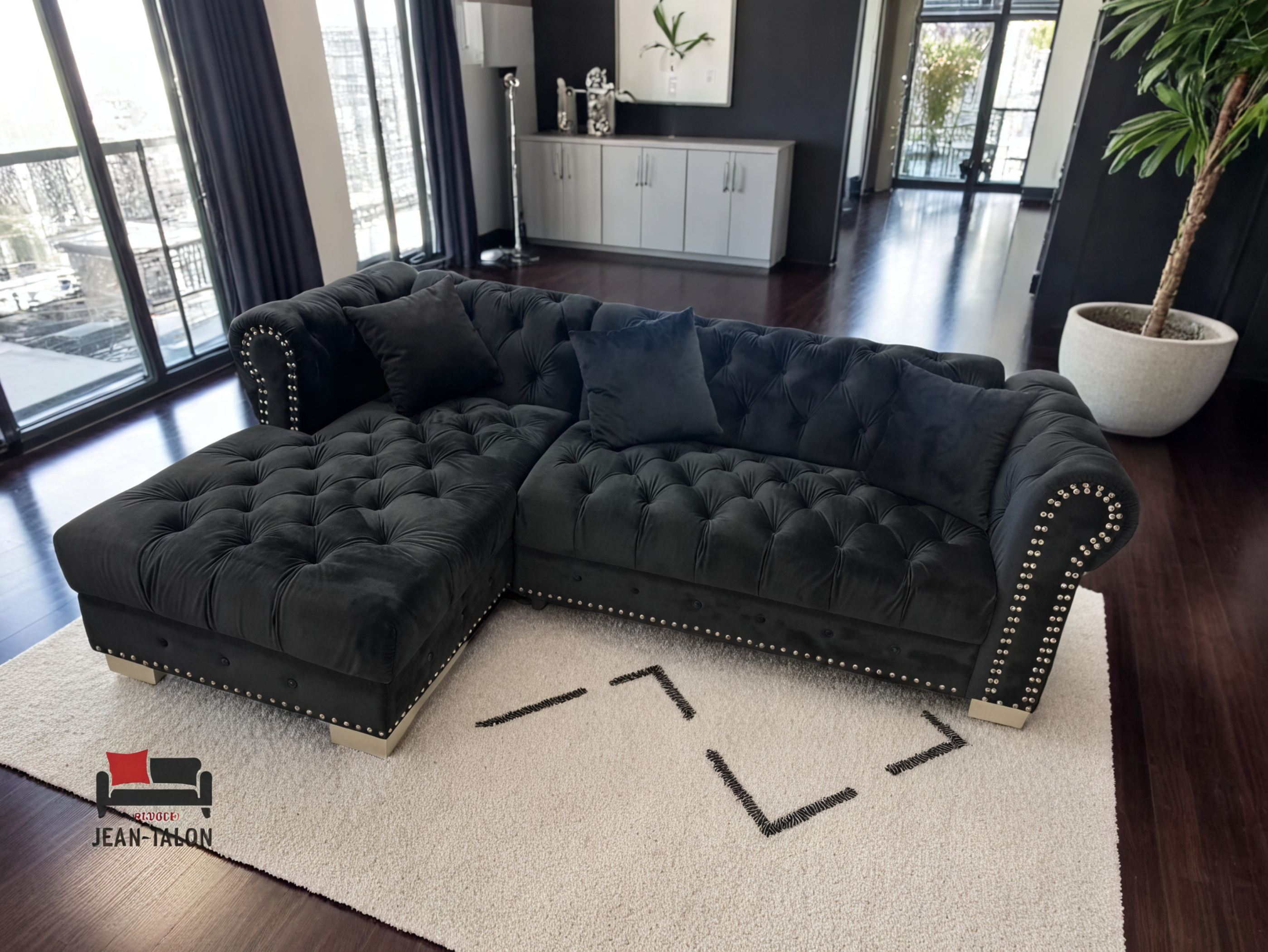 MajestiLuxe™ Velvet Sectional Sofa Set – 6247