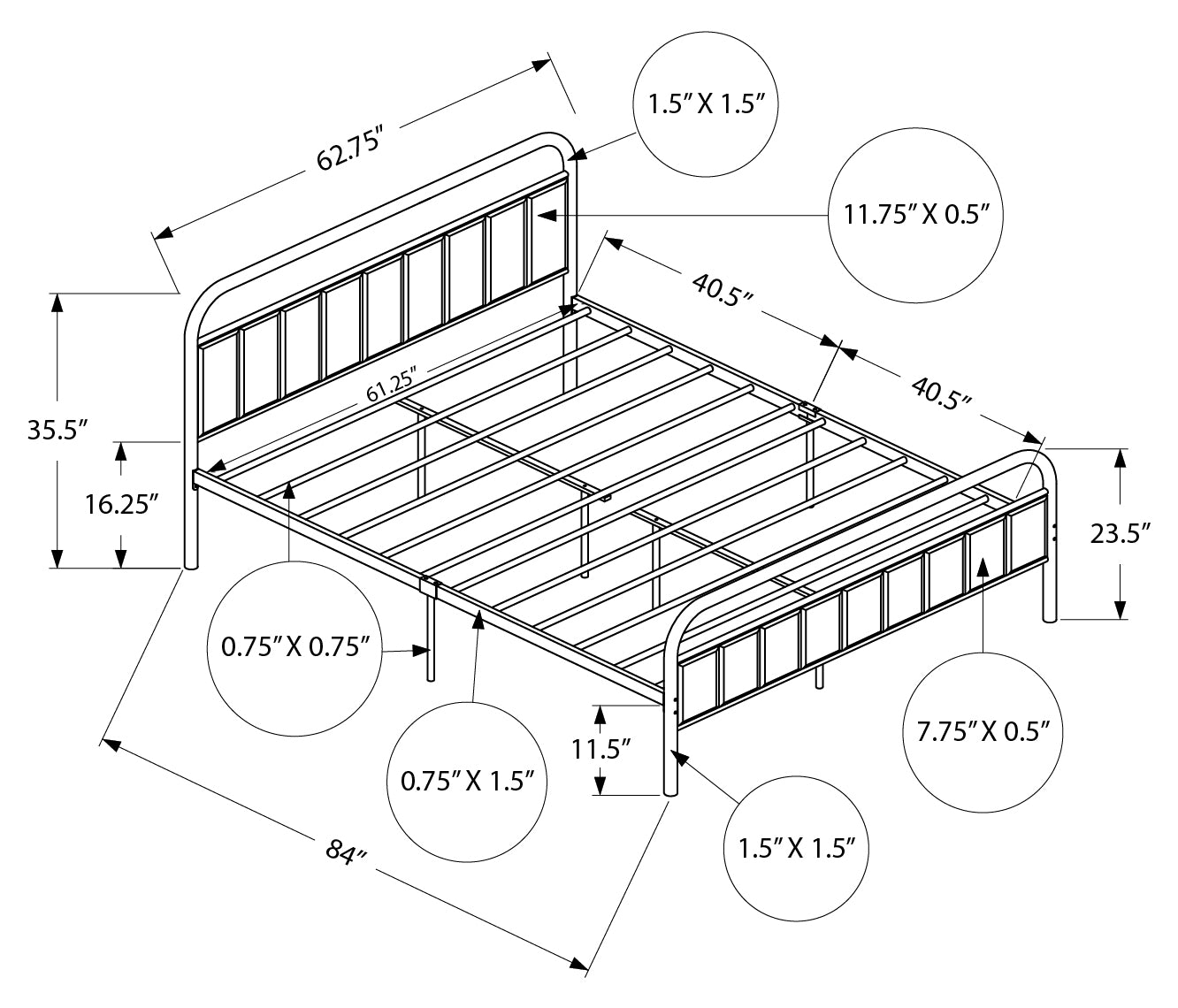 ARCADIA™ – UPHOLSTERED PLATFORM BED – I-6075Q