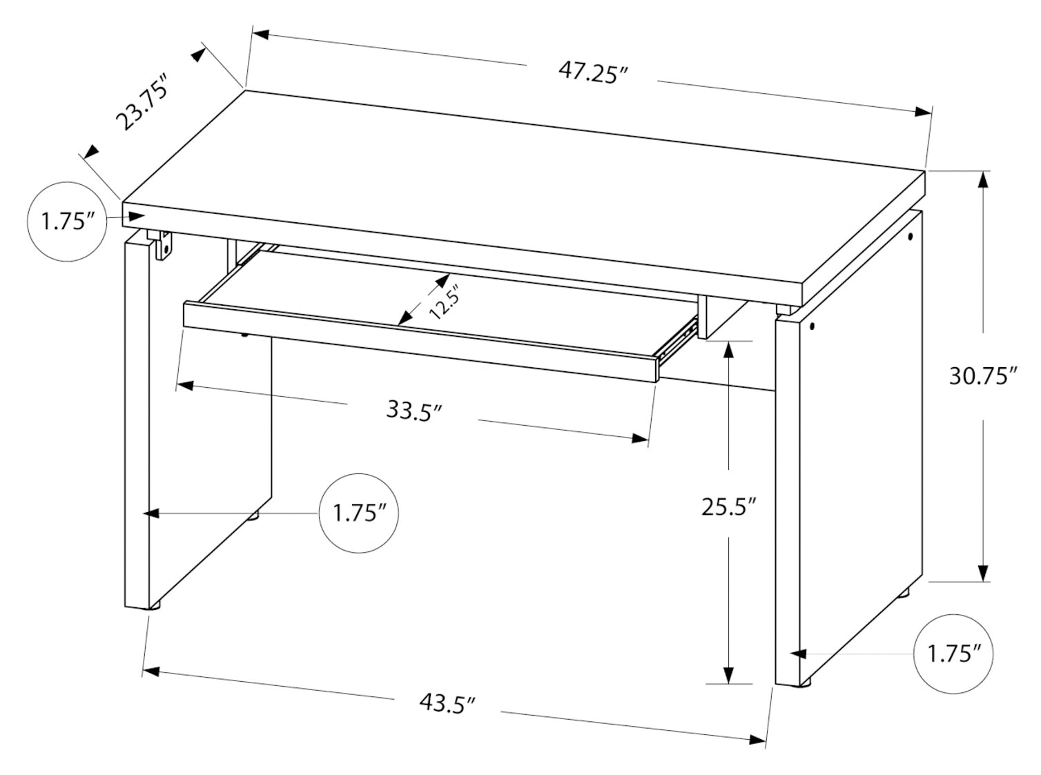 VELTORIX™ – MODERN COMPUTER OFFICE DESK – I 7439