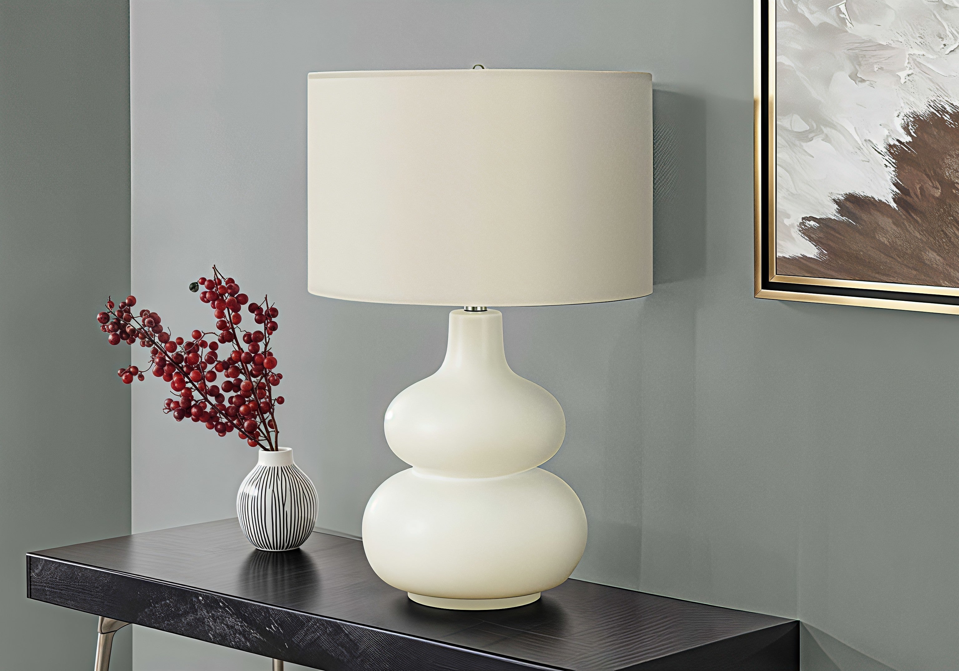 ELARA SOFT™ – SCULPTURAL CERAMIC TABLE LAMP – I 9608