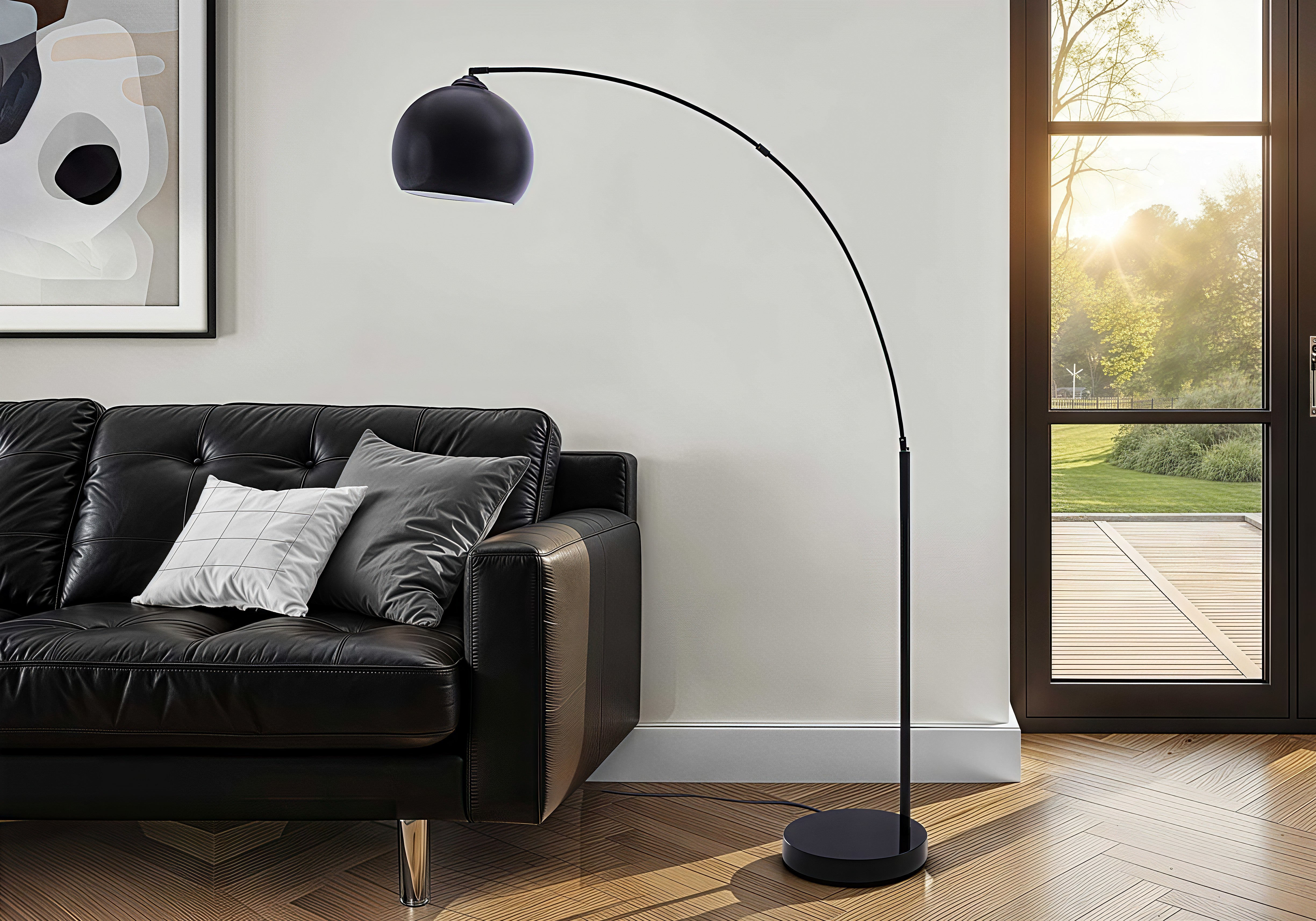 AUREX ARC™ – MODERN BLACK METAL FLOOR LAMP – I 9634