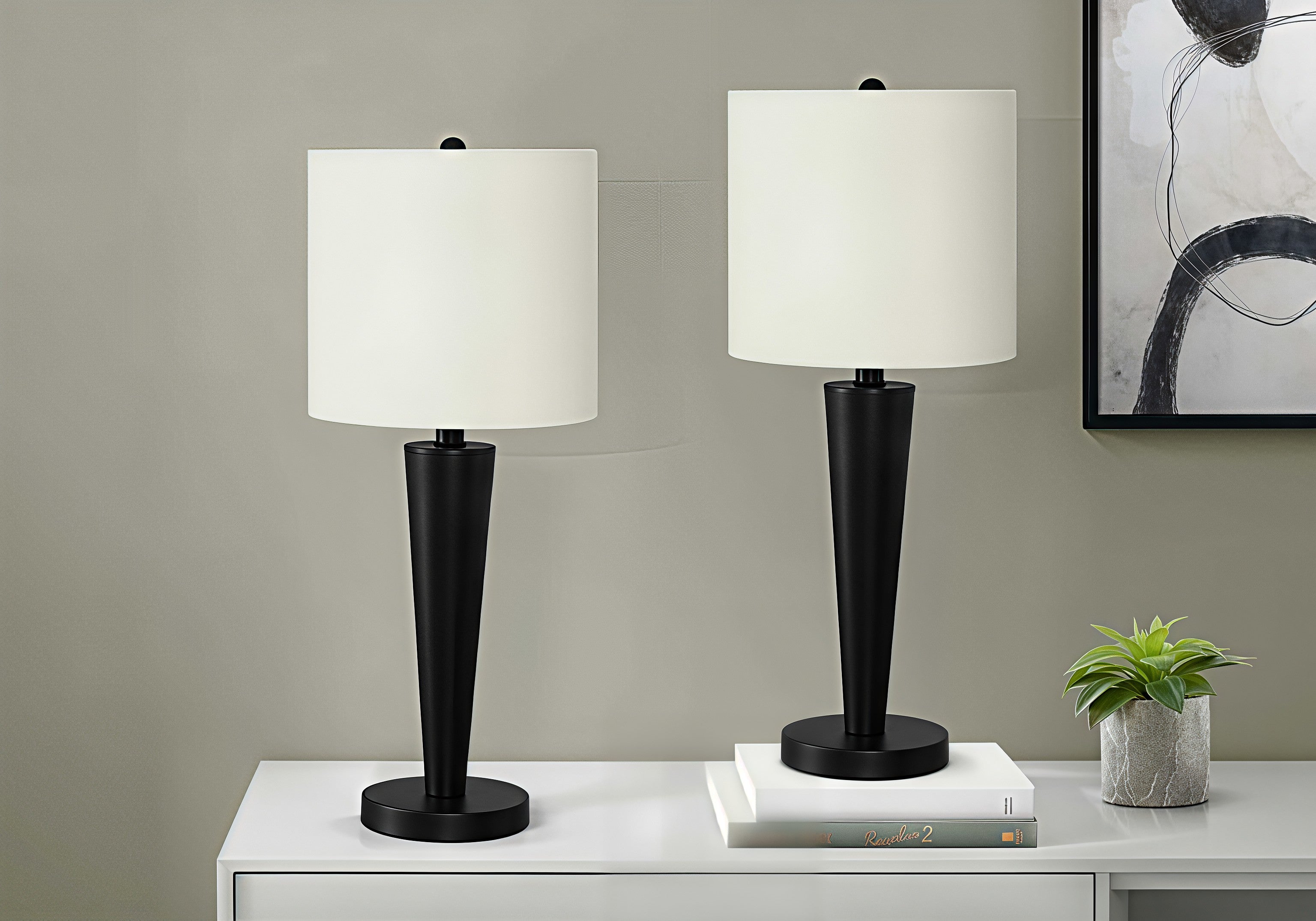 ALTERRA TAPER™ – MODERN TALL TABLE LAMP SET WITH USB (2-PIECE) – I 9643