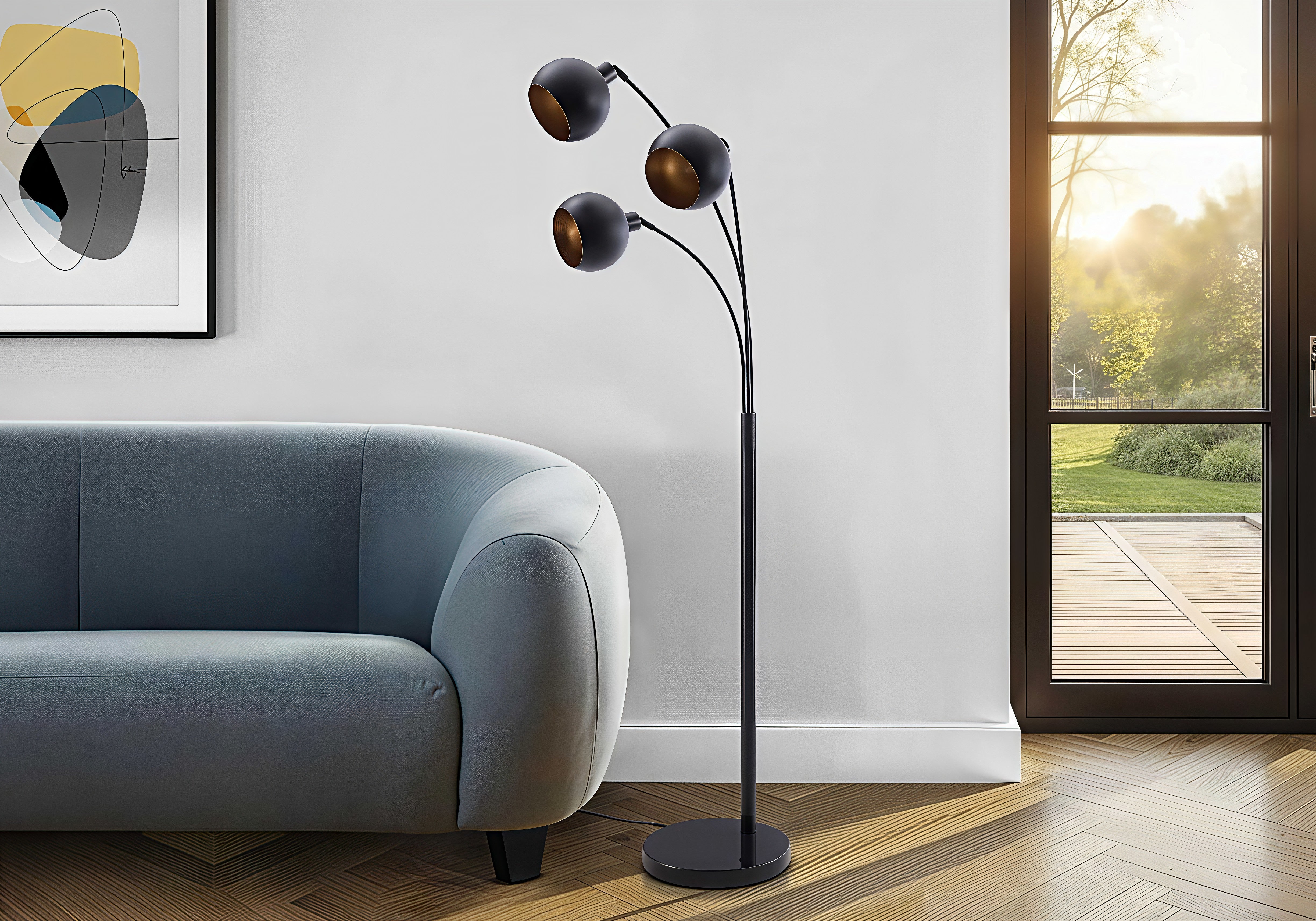 ORIONA ARC™ – MODERN BLACK METAL FLOOR LAMP – I 9648