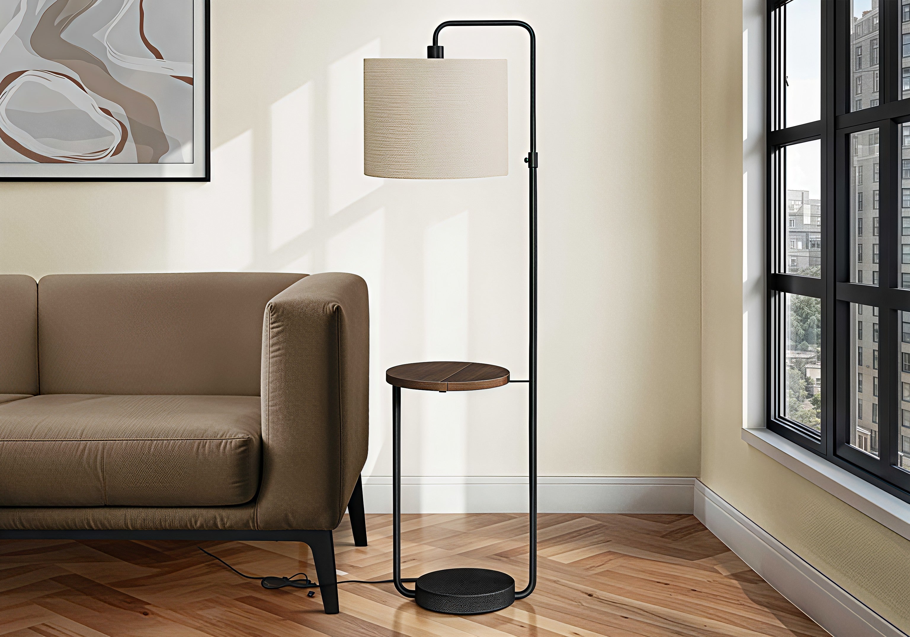 AURELION EDGE™ – MODERN ADJUSTABLE FLOOR LAMP WITH SHELF & USB – I 9753