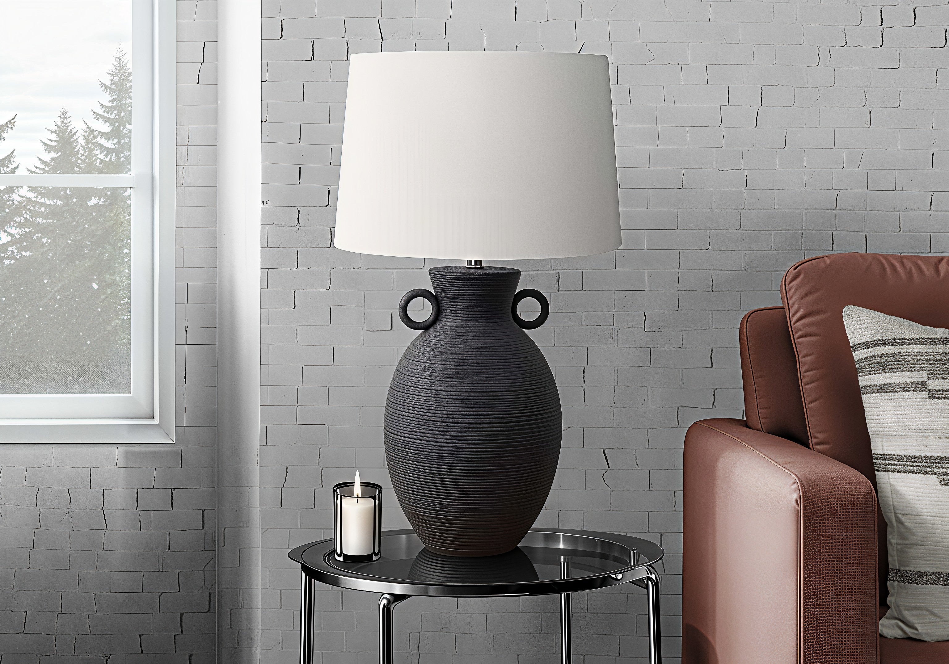 AMARA VESSEL™ – TEXTURED CERAMIC TABLE LAMP – I 9944