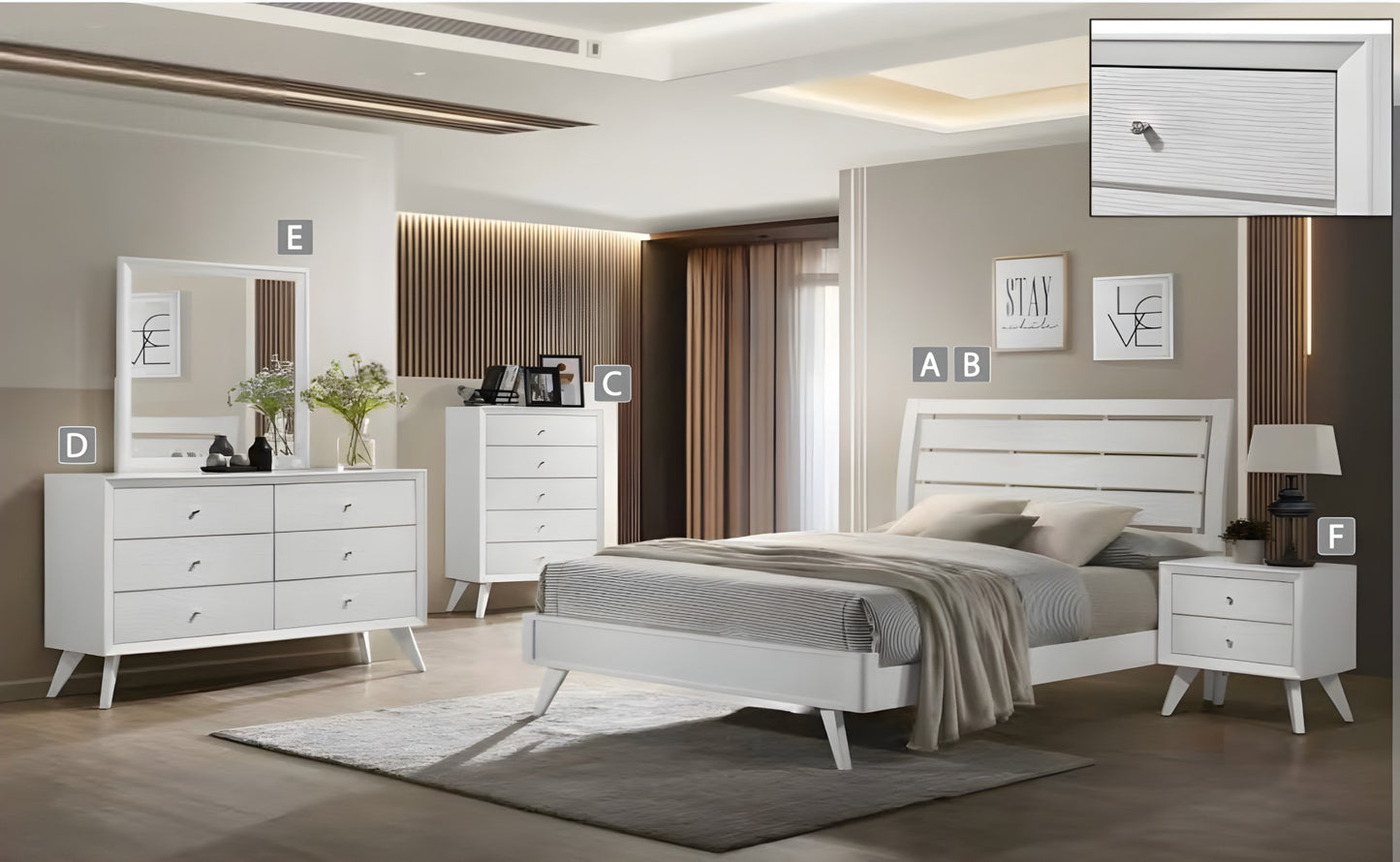 Ensemble de chambre à coucher Mia 6 pièces 
