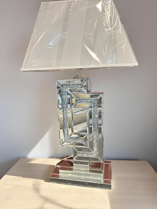 Mirrored Labyrinth Crystal Table Lamp