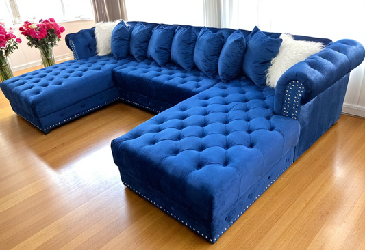Sectional Set – Tufted Velvet Elegance