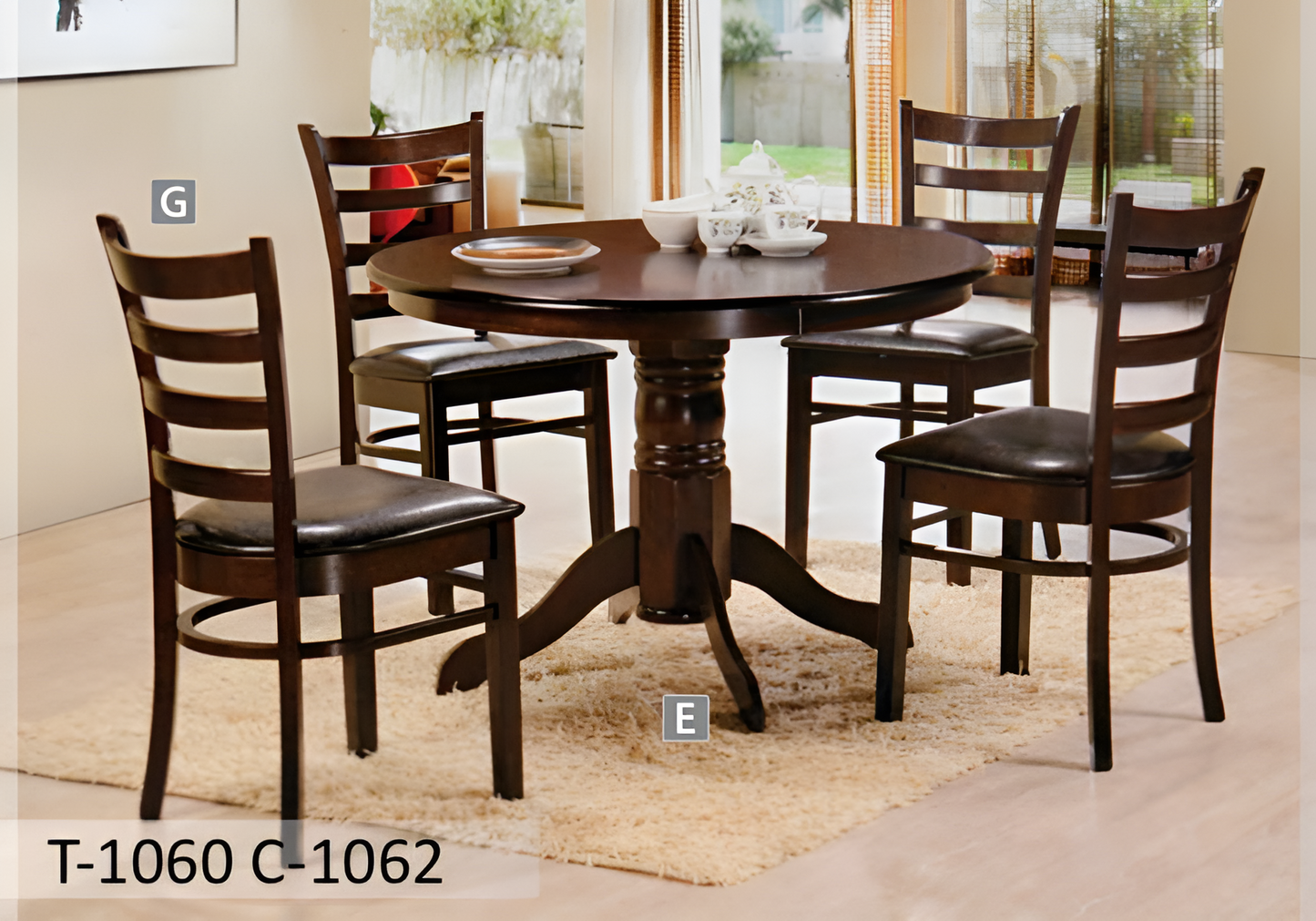 Ensemble de salle à manger rond expresso – Modèle T-1060