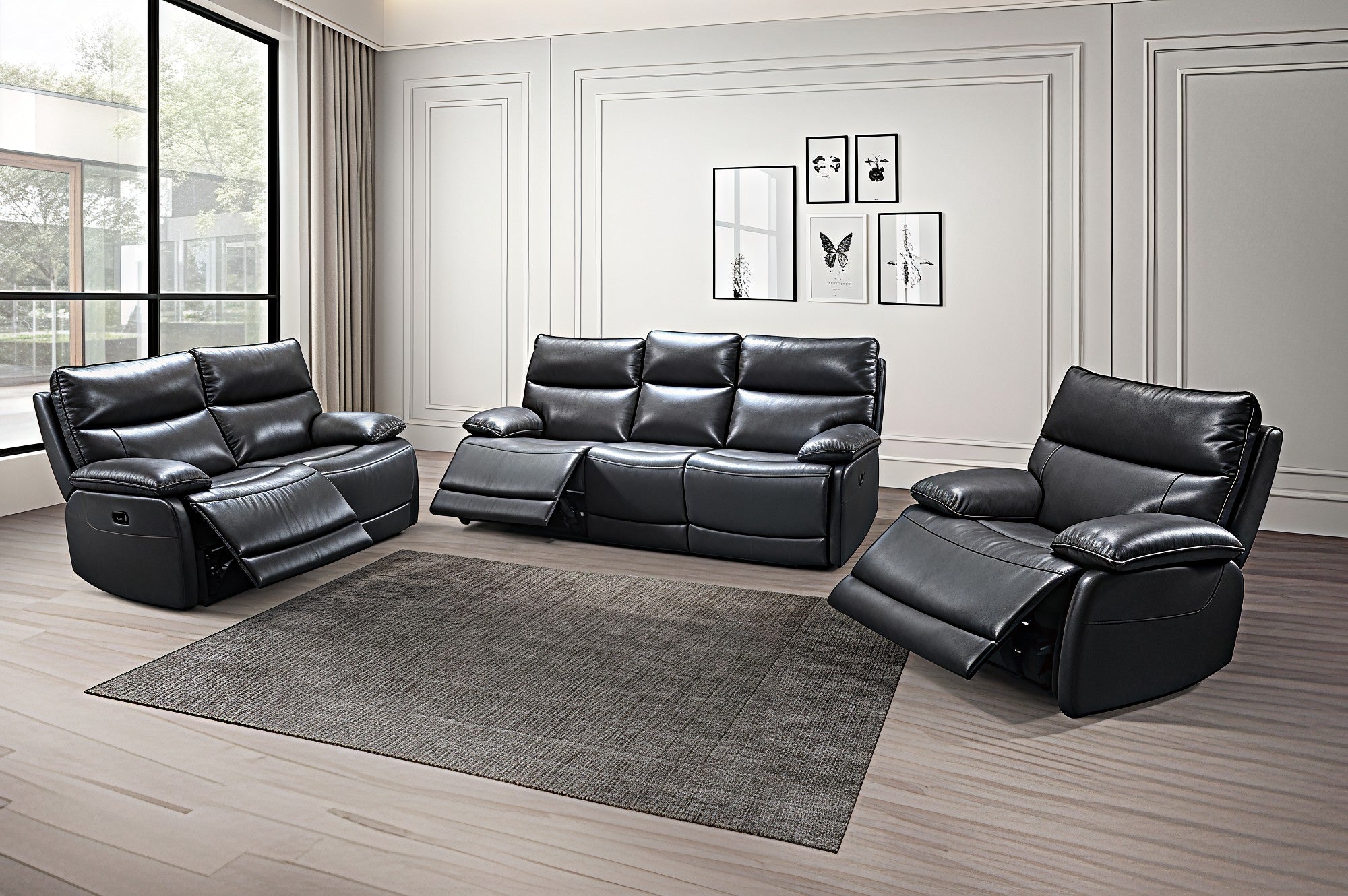 VALENZA IMPERIO™ – FULL GRAIN POWER RECLINING SOFA SET – T1117