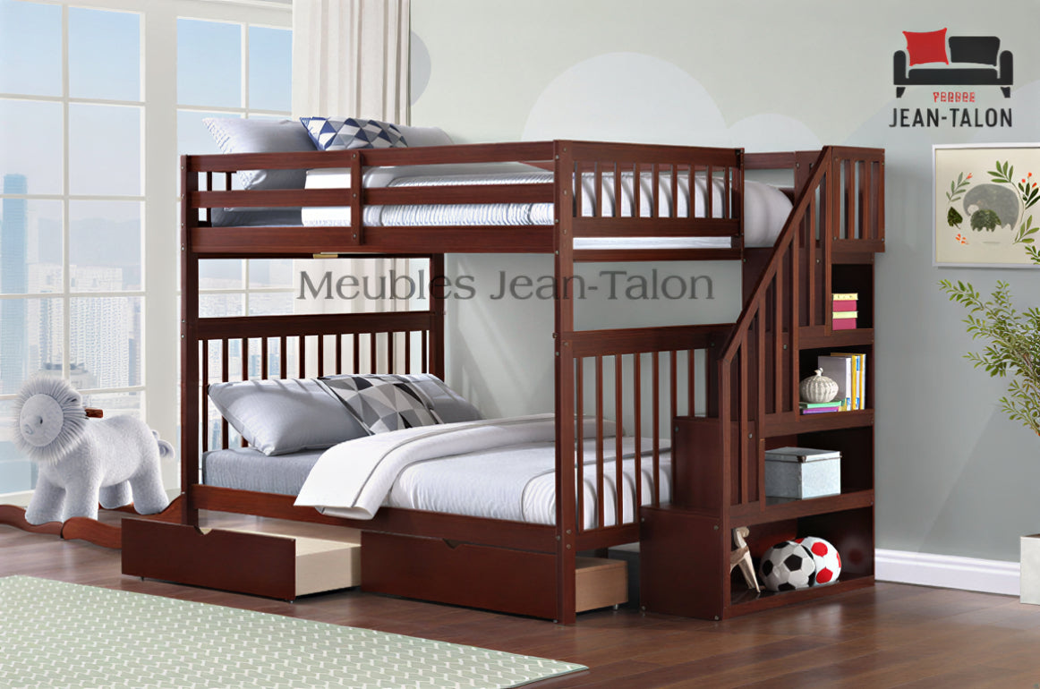 EVEREST MAX™ – DOUBLE OVER DOUBLE STAIRCASE BUNK BED – B-1855