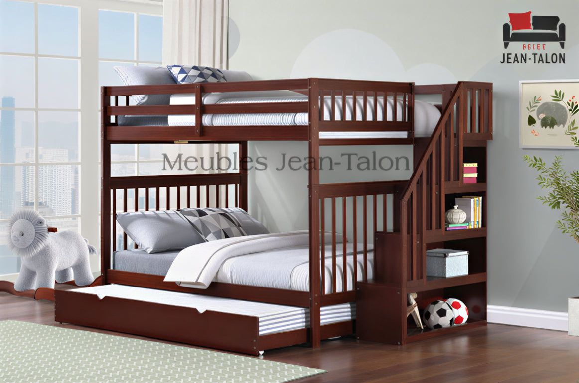 EVEREST MAX™ – DOUBLE OVER DOUBLE STAIRCASE BUNK BED – B-1855