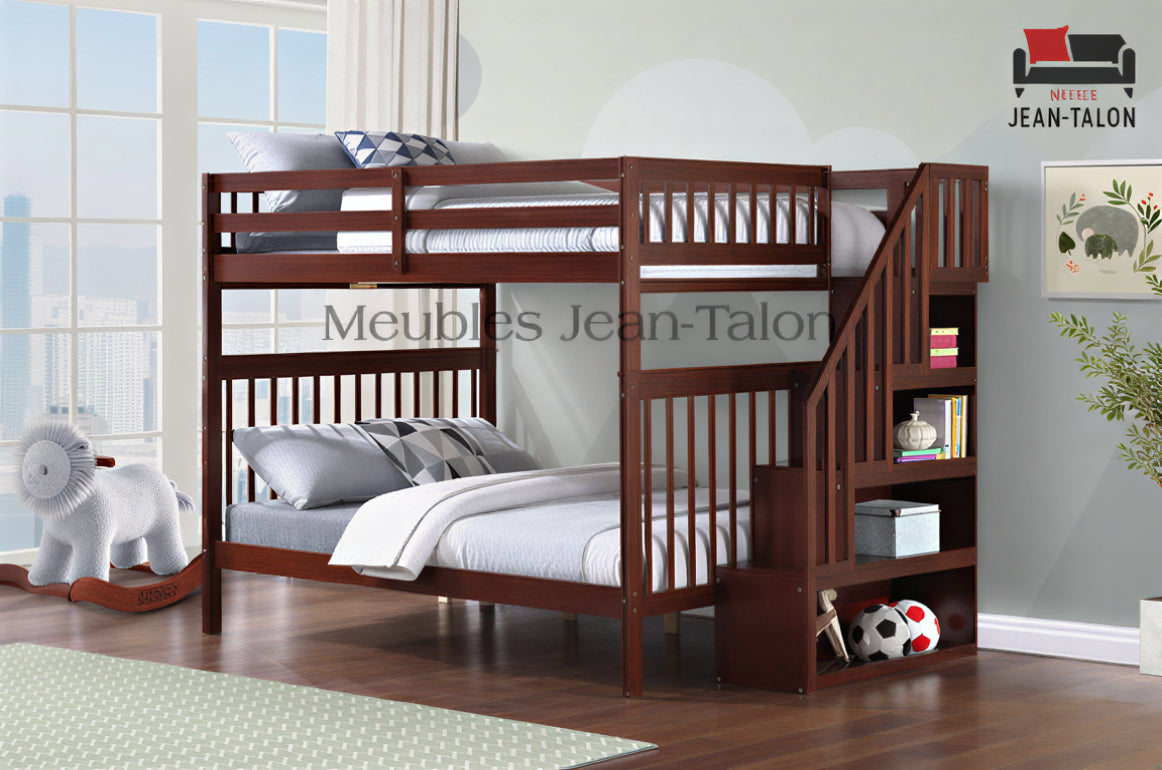 EVEREST MAX™ – DOUBLE OVER DOUBLE STAIRCASE BUNK BED – B-1855