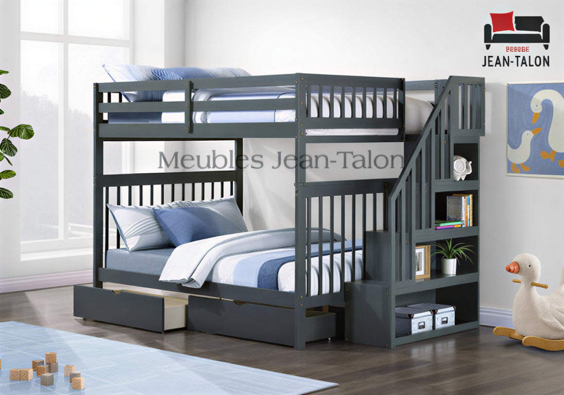 EVEREST MAX™ – DOUBLE OVER DOUBLE STAIRCASE BUNK BED – B-1855