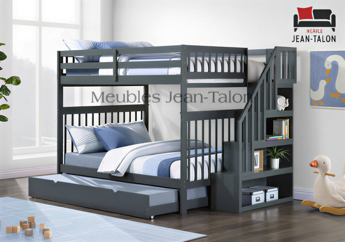 EVEREST MAX™ – DOUBLE OVER DOUBLE STAIRCASE BUNK BED – B-1855