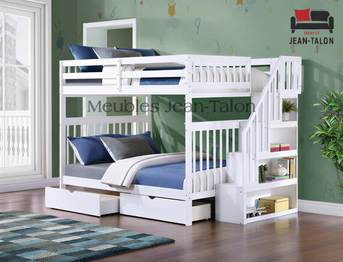 EVEREST MAX™ – DOUBLE OVER DOUBLE STAIRCASE BUNK BED – B-1855