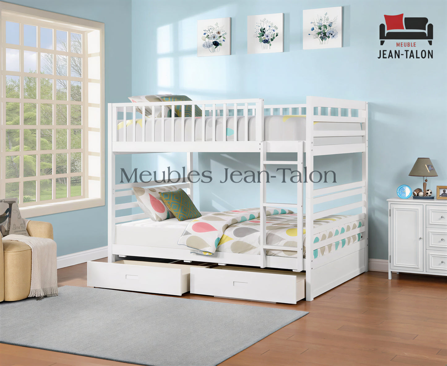 EVEREST CLASSIC™ – DOUBLE OVER DOUBLE CONVERTIBLE BUNK BED – B-115W