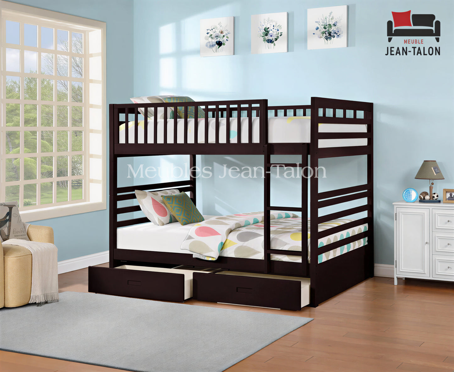EVEREST CLASSIC™ – DOUBLE OVER DOUBLE CONVERTIBLE BUNK BED – B-115W