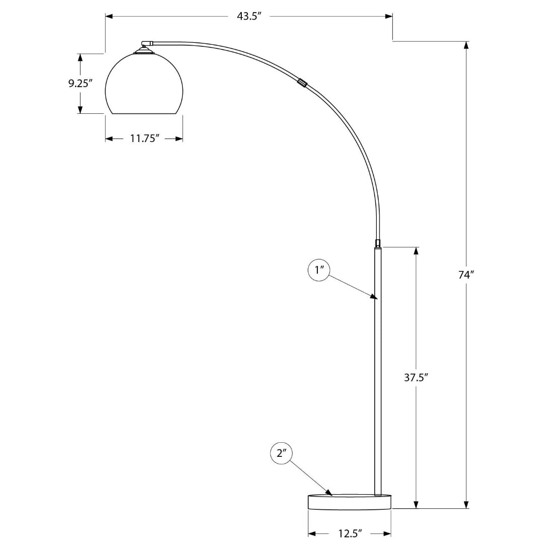 AUREX ARC™ – MODERN BLACK METAL FLOOR LAMP – I 9634