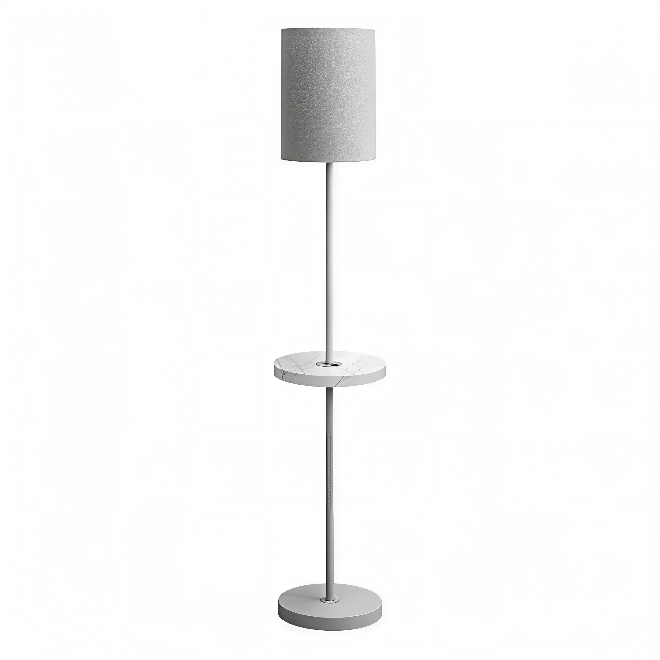 MODENA VAULT™ – FLOOR LAMP WITH MARBLE-LOOK SHELF & USB – I 9692