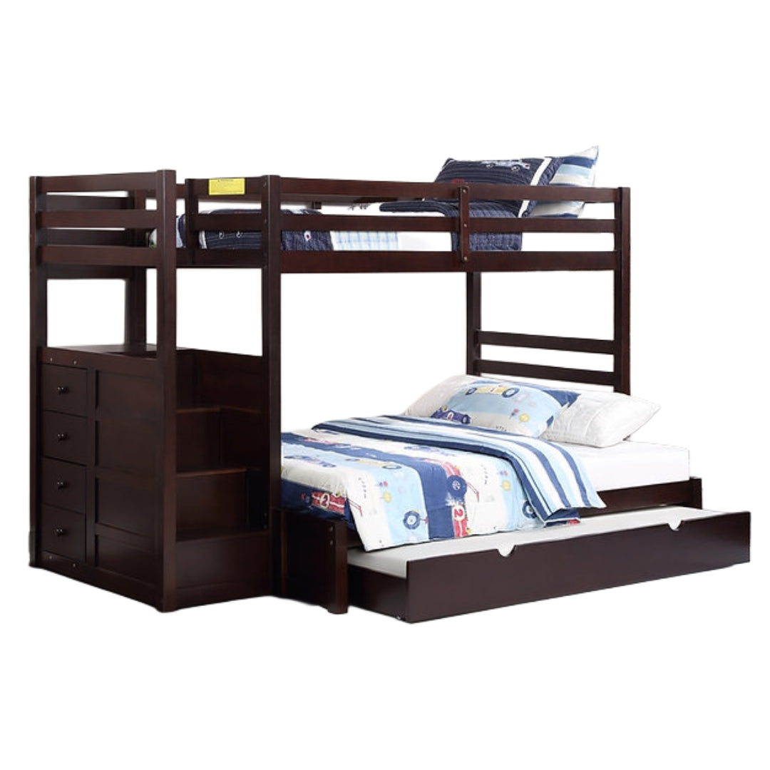 SUMMIT LANE™ – SINGLE OVER DOUBLE STAIRCASE BUNK BED – B-1890-EK
