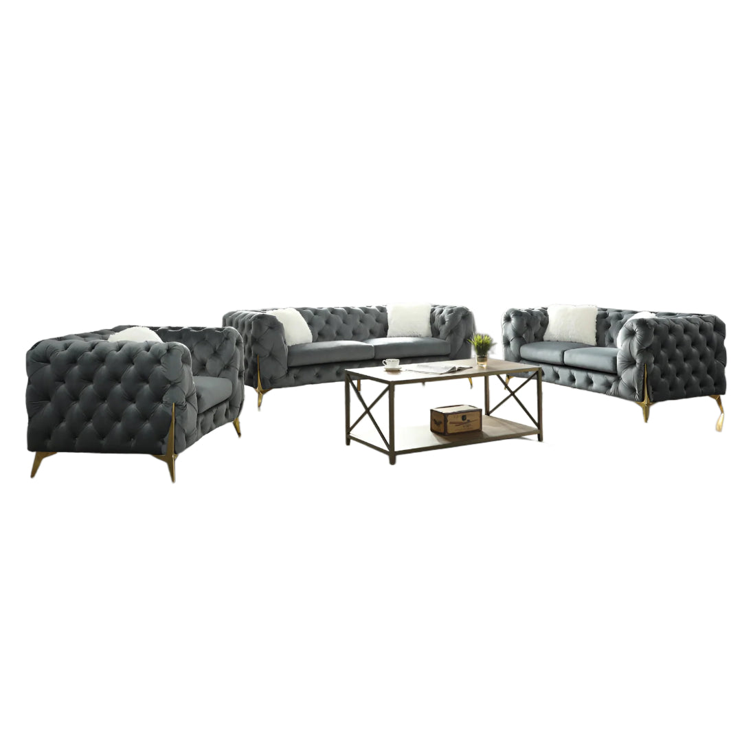 RolaCurve™ 3‑Piece Tufted Velvet Sofa Collection – 6090