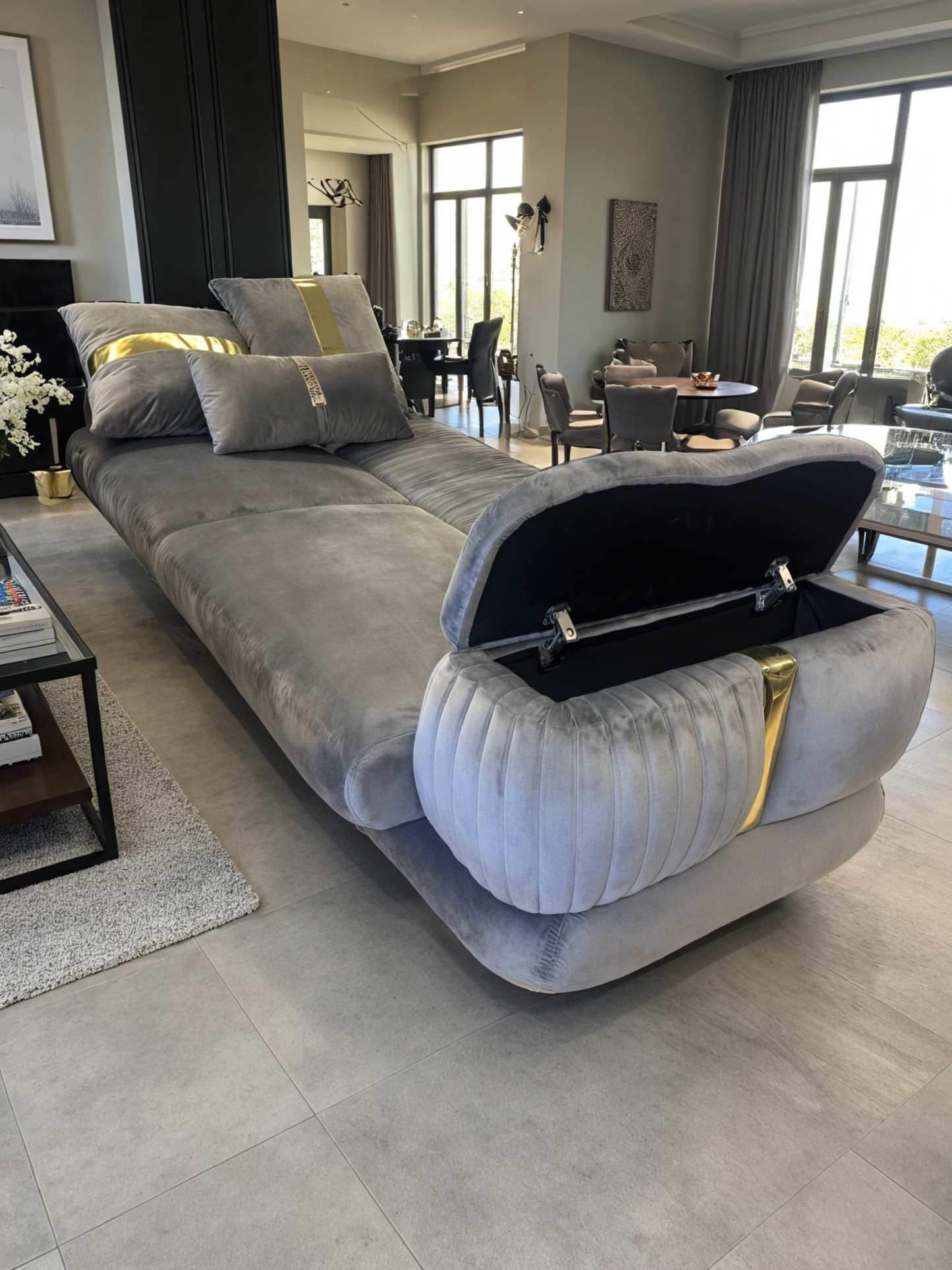 ECLIPSE NOIR™ – ENSEMBLE DE CANAPÉS MULTIFONCTIONS EN VELOURS – G-6074