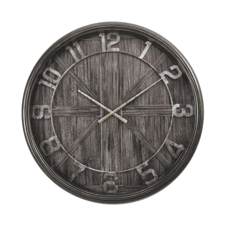 RUSTIC CROSS WALL CLOCK