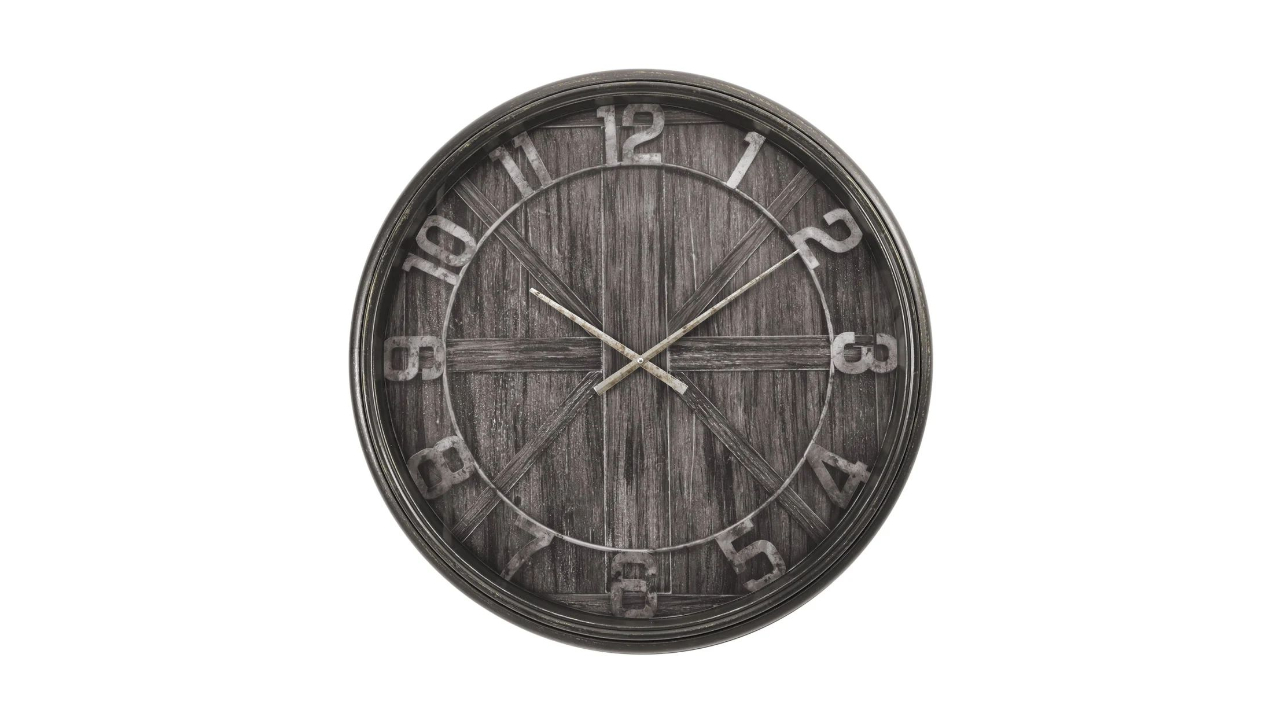 RUSTIC CROSS WALL CLOCK