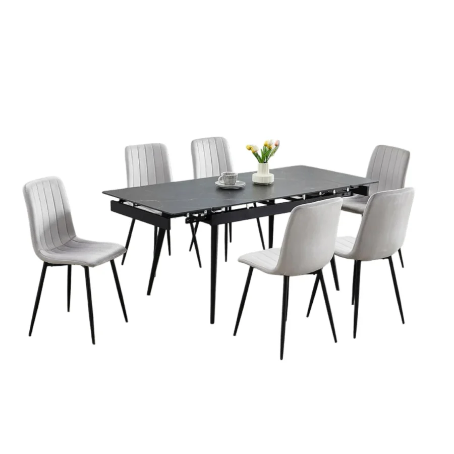 Onyx Flex Black Sintered Stone 7-Piece Dining Set