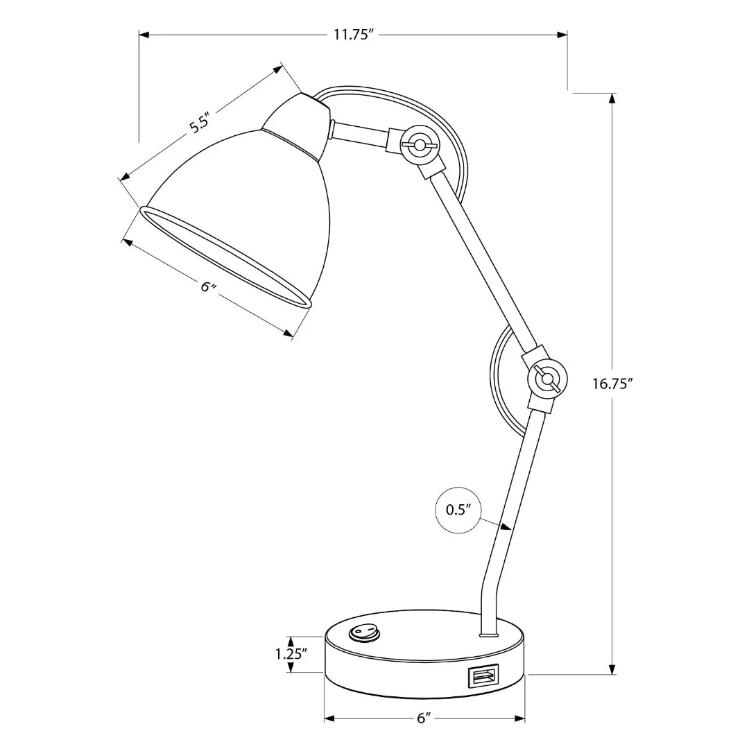 ARGENT FLEX™ – ADJUSTABLE USB TASK TABLE LAMP – I 9659 - Image 6