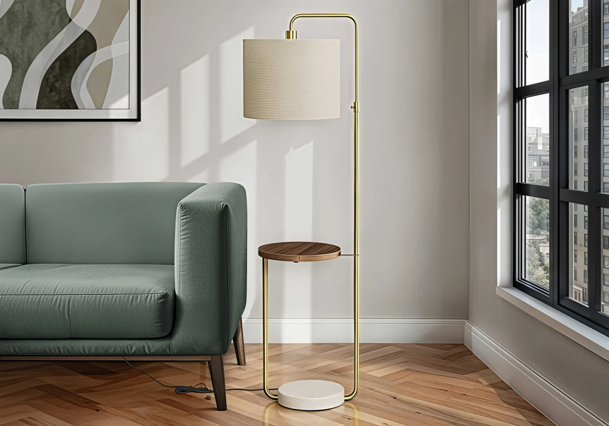 AURELION EDGE™ – MODERN ADJUSTABLE FLOOR LAMP WITH SHELF & USB – I 9753 - Image 4