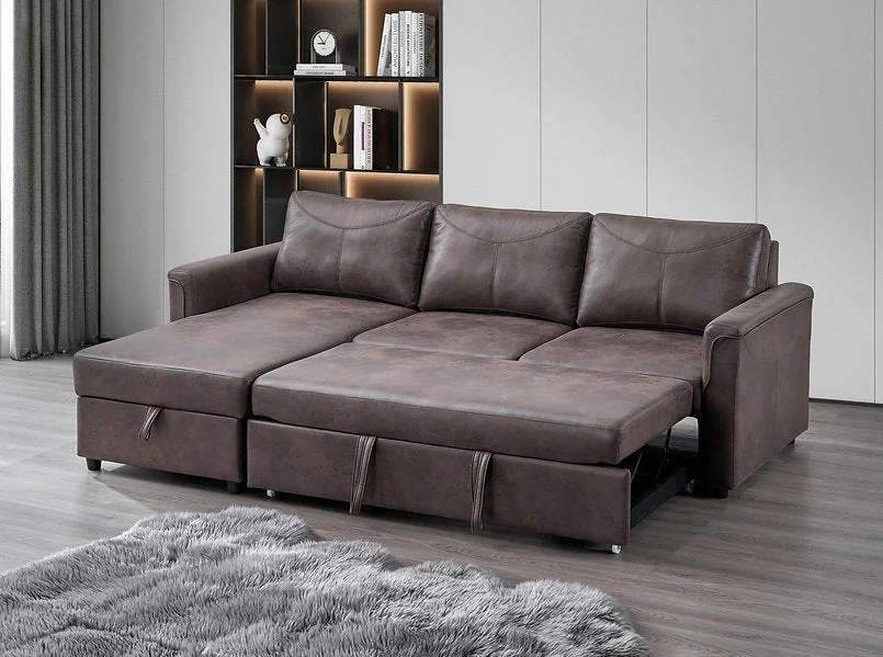 AUREON™ – BROWN LEATHER SOFA BED SECTIONAL WITH STORAGE – IF-9075 - Image 5
