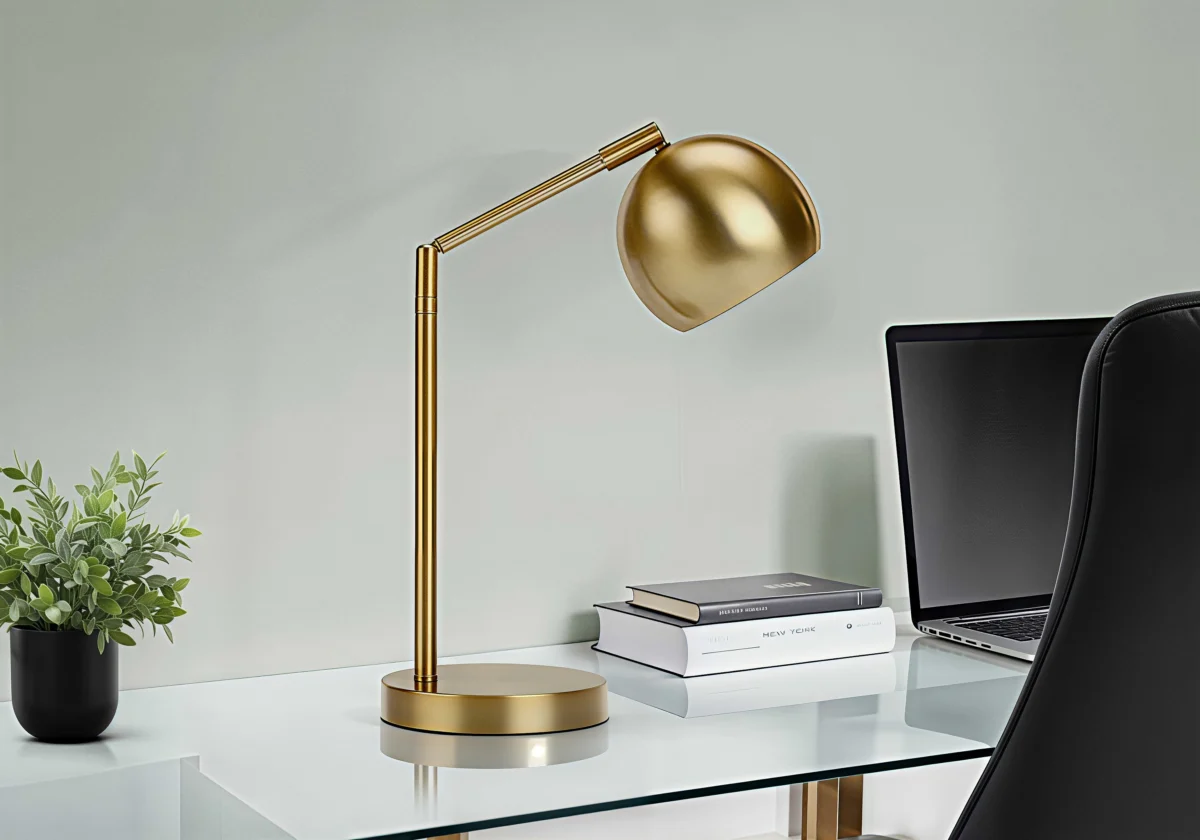 AUREX HALO™ – ADJUSTABLE GOLD TASK TABLE LAMP – I 9644 - Image 2