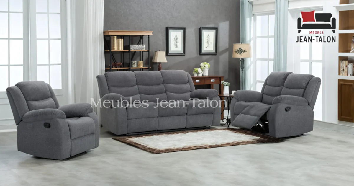 AURORA GRIS™ – FABRIC RECLINER SOFA SET - Image 2