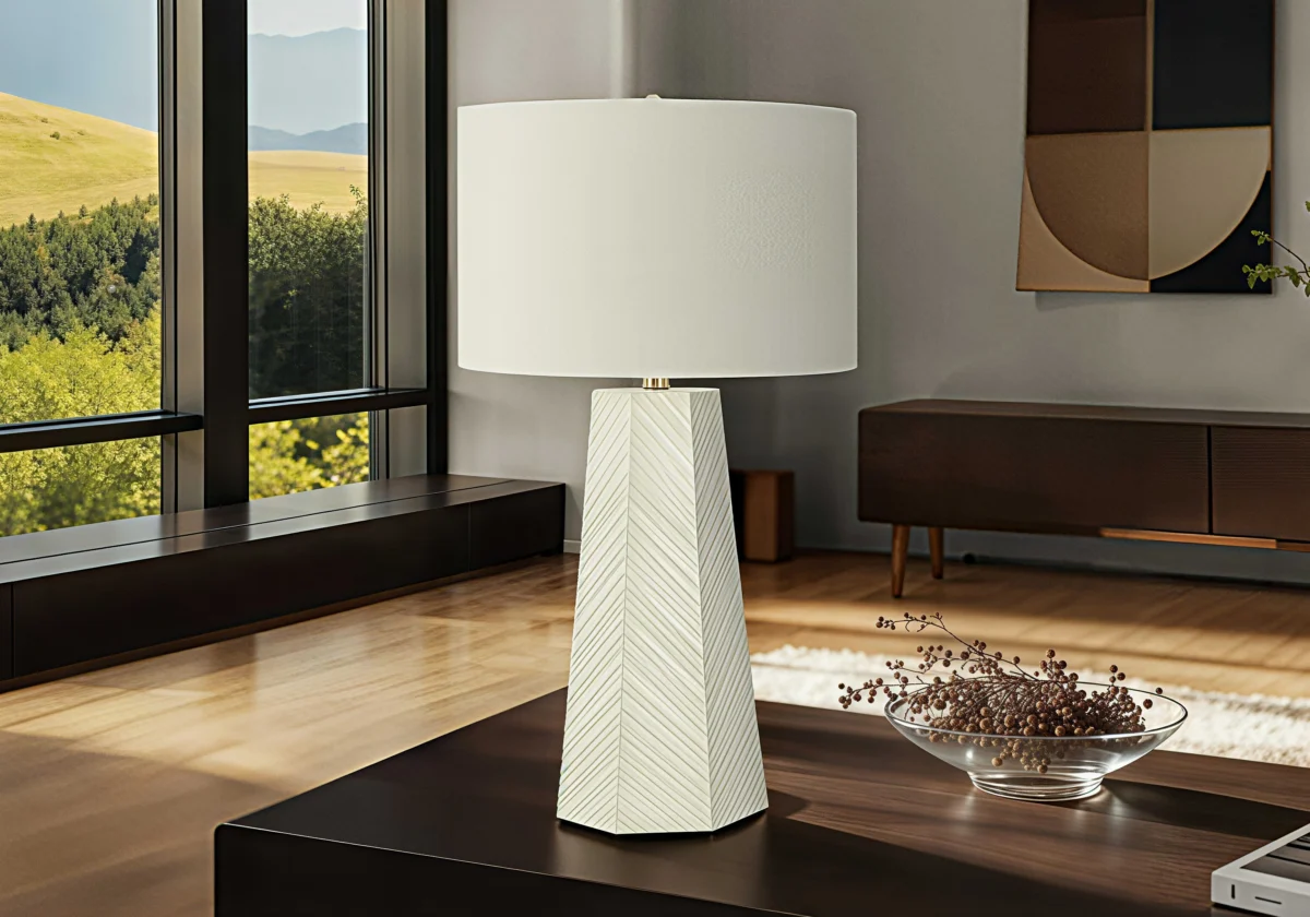 AXIOM CHEVRON™ – GEOMETRIC CERAMIC TABLE LAMP – I 9614 - Image 2