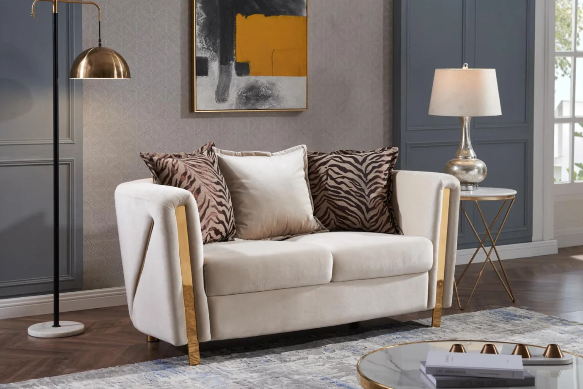 CHANELLE™ – MODERN LUXE VELVET SOFA SET – L1725 - Image 4