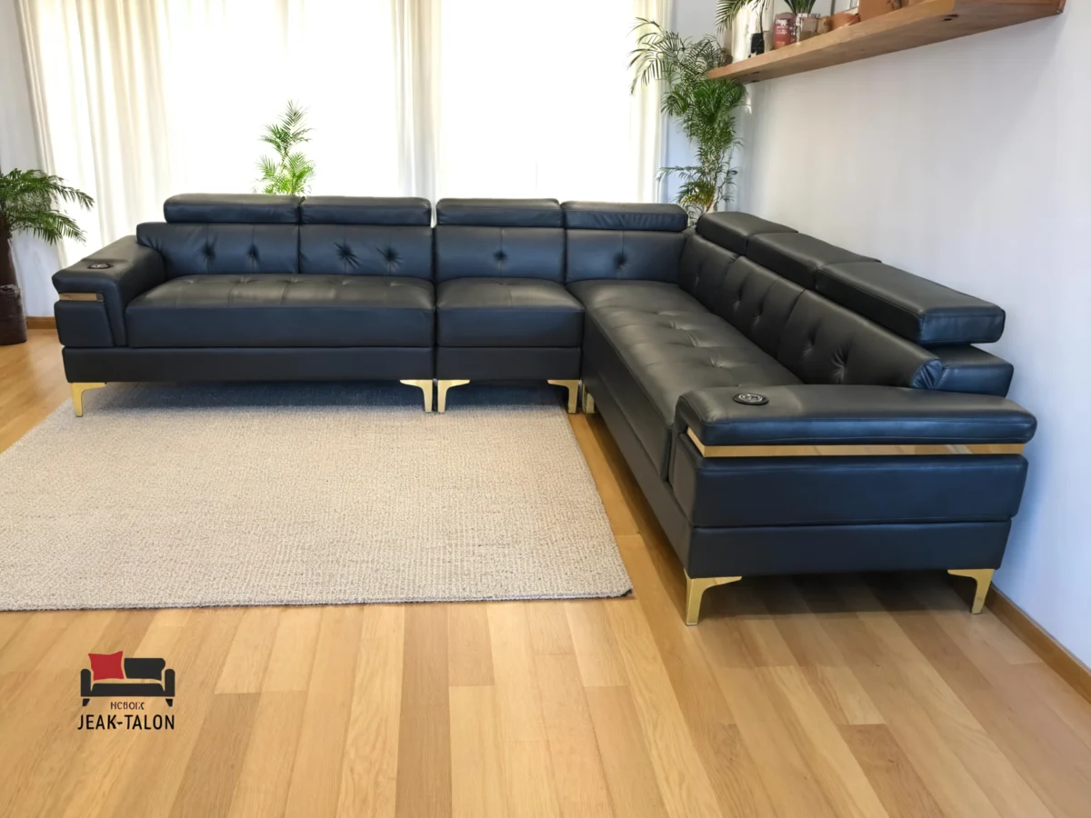 EleganceLounger™ Premium Leather Power‑Headrest Sectional – 6274 - Image 3