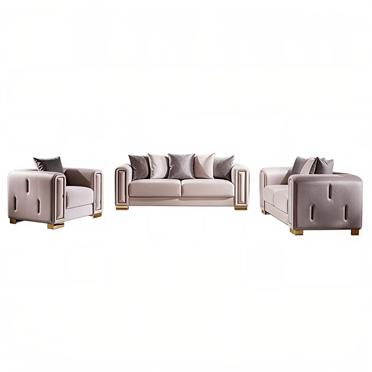 IMPREZA™ – MODERN VELVET SOFA SET – L1525 - Image 2