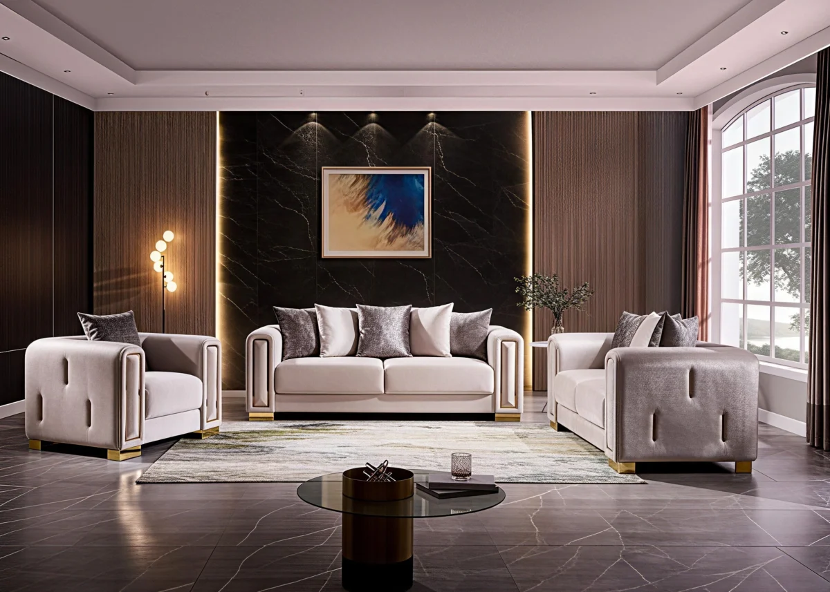 IMPREZA™ – MODERN VELVET SOFA SET – L1525 - Image 4