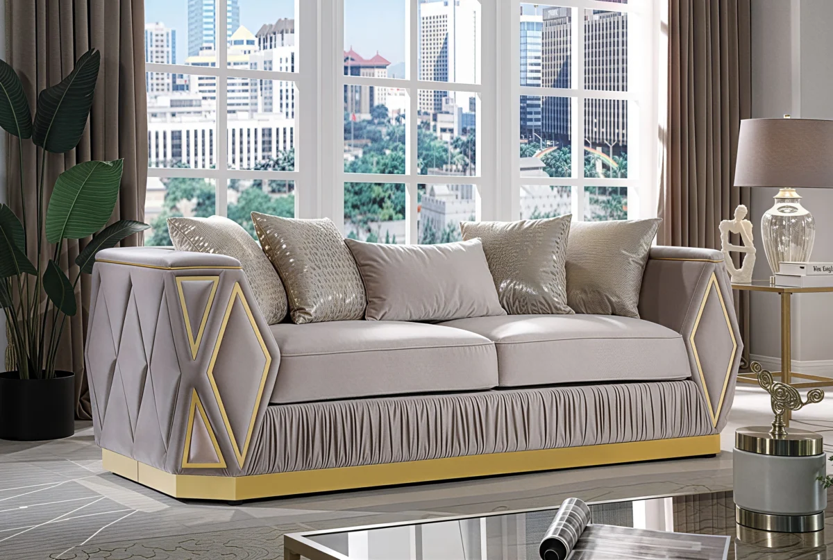 KIBALI™ – MODERN GLAM VELVET SOFA SET – L8725 - Image 3